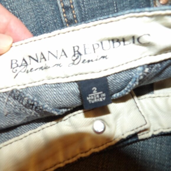 Banana Republic Denim Cargo Pencil Skirt Raw Hems Sz 2 - Picture 6 of 6